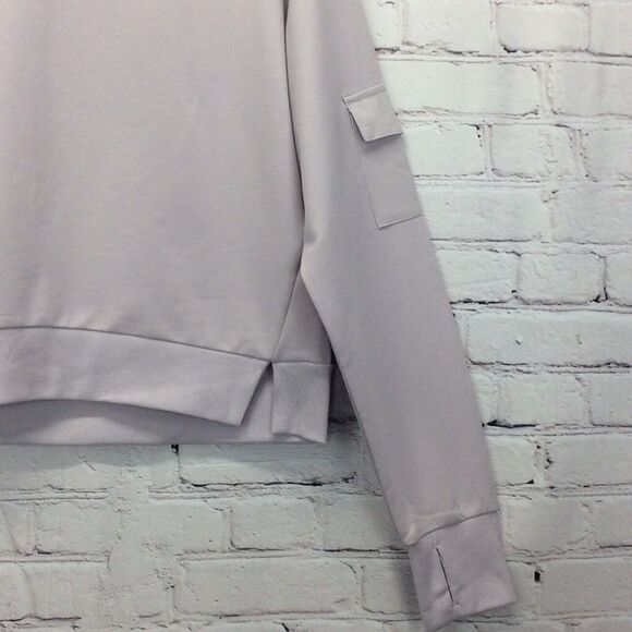 All In Motion French Terry Sweatshirt Sz XXL Lilac Cropped Mock Neck Thumb Holes - Picture 5 of 9